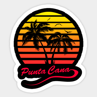 Punta Cana 80s Sunset Sticker